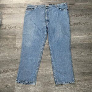 Levis 540 Jeans Vintage Relaxed Fit Size 50x30 Brown Tab Mens Blue Denim